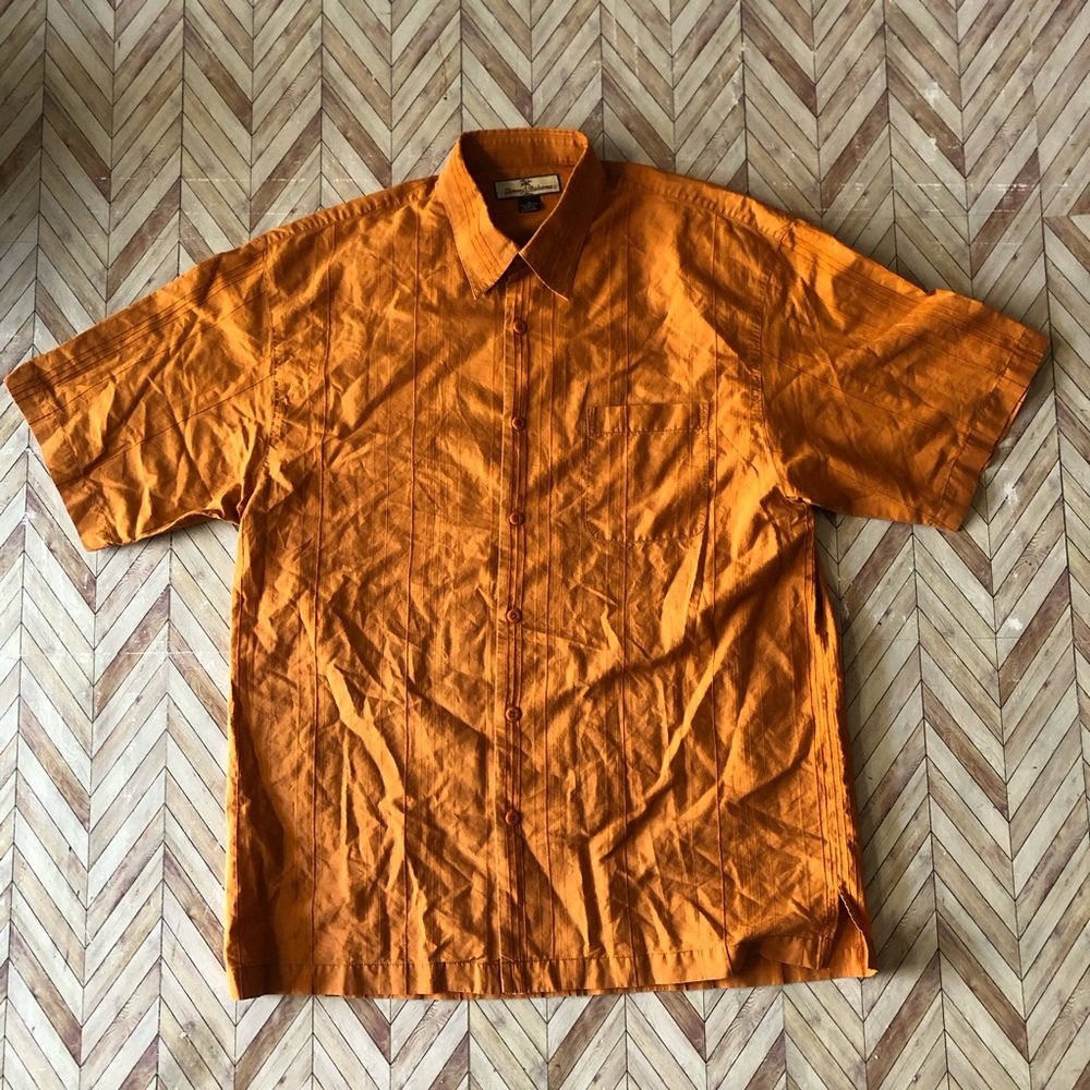 Tommy Bahama Short Sleeve Button Down. Orange Mens Size M. 100% Cotton